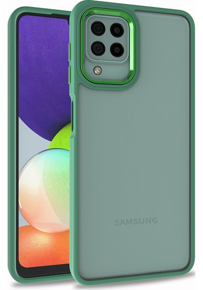 Zore Galaxy Uyumlu A12 Kılıf Msra Flora Kapak - Yeşil Yeşil