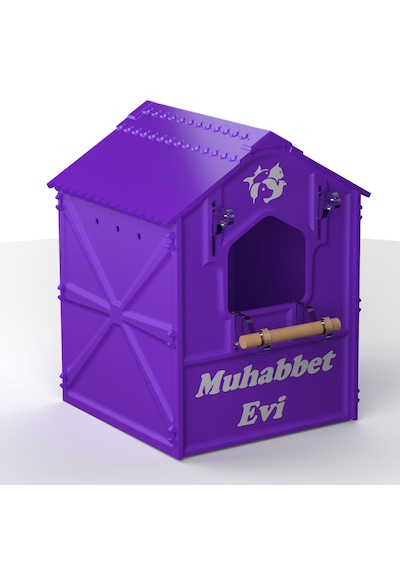 Plastik Muhabbet Kuşu Yuvalığı Demonte 15x15x20 Mor