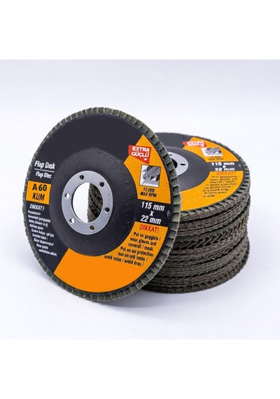 Alüminyum Gövde Flap Disk 115 Mm 60 Kum 10 Adet Taşlama Diski Metal Ahşap Yüzey Zımpara Disk Seti