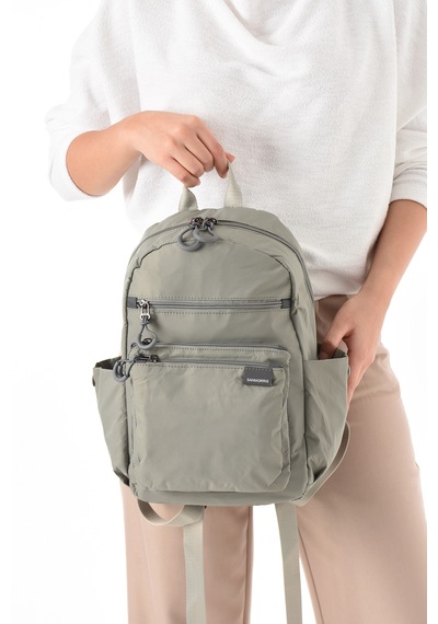 Özer-6002 Sanmorris Suya Dayanıklı Paraşüt Kumaş Unisex Sırt Çantası Açık Gri