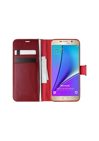 Samsung Galaxy Uyumlu Note 5 Kılıf Standlı Kapaklı Korumalı Kırmızı R94543:kırmızı