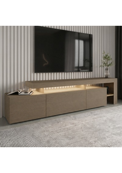 Beliz Modern Led Işıklı 3 Kapaklı, Raflı Tv Sehpası 192 Cm Sıcak Meşe/safir Meşe Beliz Modern Led Işıklı 3 Kapaklı, Raflı Tv Sehpası 192 Cm Sıcak Meşe/safir Meşe