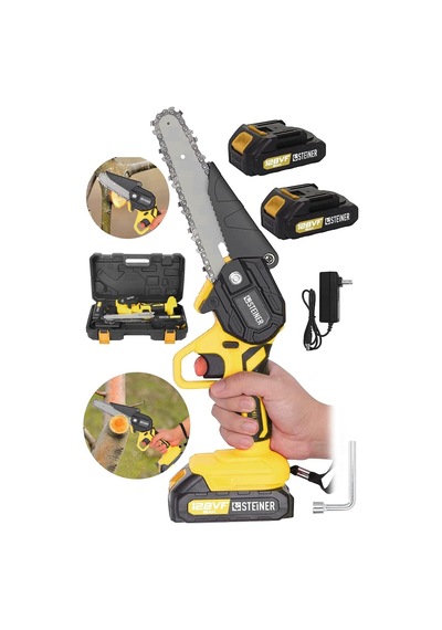 Alman 128 Vf 10 Ah Çelik Şanzuman Akülü Dal Kesme Budama Testere Bıçkı Makinesi 15 Cm Sarı