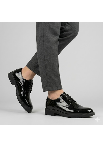 Pierre Cardin Pier Cardin 702606 İçi Deri Kalsik Erkek Ayakkabı Rugan Siyah