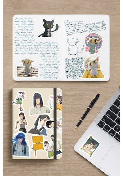 Suzume No Tojimari Anime Telefon Laptop Bullet Journal Yapışkanlı Folyo Sticker Paketi 25 Adet Çok Renkli