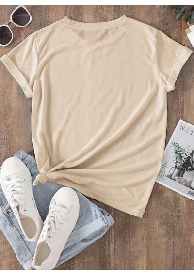 Kozia Outdoors Malkoçbey 6 Kalp Baskılı T-shirt Bej
