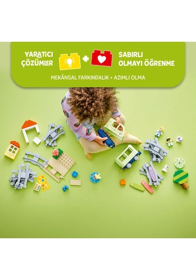 LEGO® DUPLO® Kasabası İnteraktif Macera Treni 10427 - Okul Öncesi Yaştaki Çocuklar için Eğitici Oyuncak Yapım Seti (57 Parça)