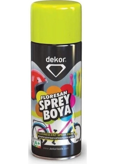 Dekor Sprey Boya Akrilik 400ml Metal Ahşap Floresan Sarı