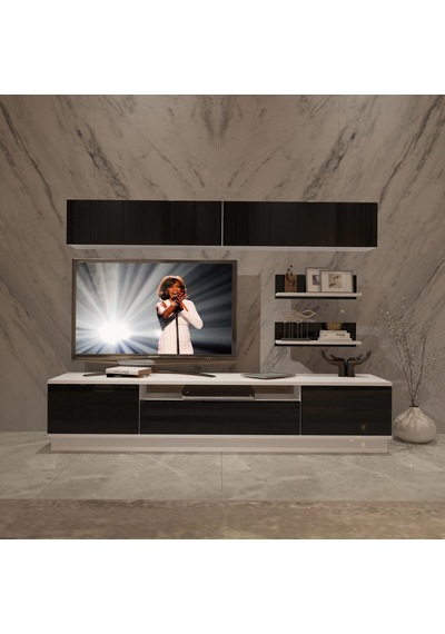 Decoraktiv Trendstyle 5s Slm Tv Ünitesi Tv Sehpası Beyaz - Siyah