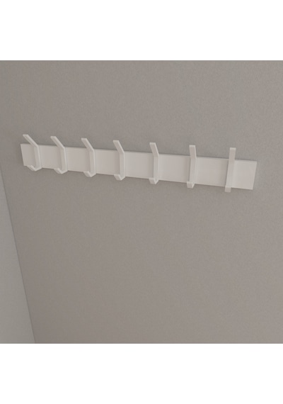 Hepsi3boyutlu Modern Duvar & Kapı Kanca Askılık - 7 Adet Beyaz Kanca Askılık - Model No : 1 Beyaz