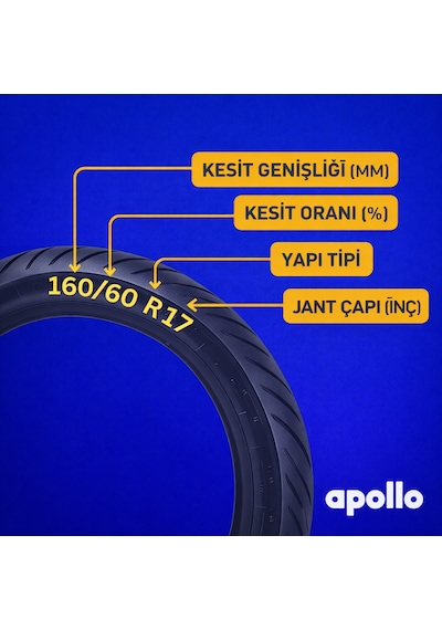 Apollo Actizip R5 130/70-17 62p Tubeless Arka Motosiklet Lastiği