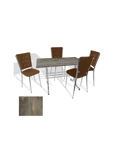 Japon - Kapitoneli Masa Takımı - 70x120 Werzalit, Wermodin Ve Allzalit Tabla - Old Pine - Kahve Çok Renkli Japon - Kapitoneli Masa Takımı - 70x120 Werzalit, Wermodin Ve Allzalit Tabla - Old Pine - Kahve Çok Renkli