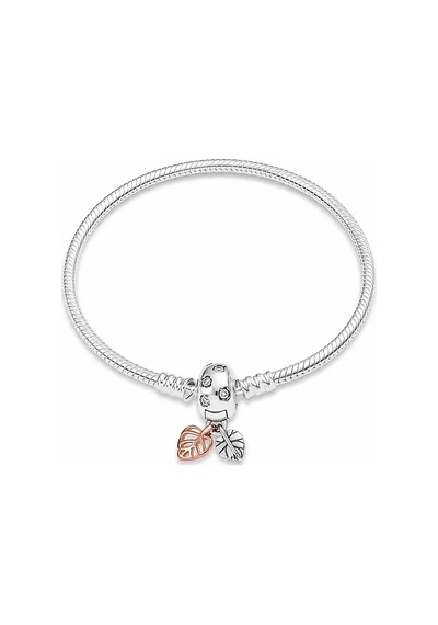 Nur Silver Yapraklı Durdurucu Gümüş Charm - Nur-cm00501
