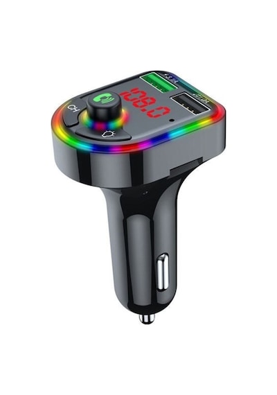 Car F6 Rgb Bluetooth Araç Kiti Fm Transmitter Qc 3.1a Type-c Usb Şarj 12-24v