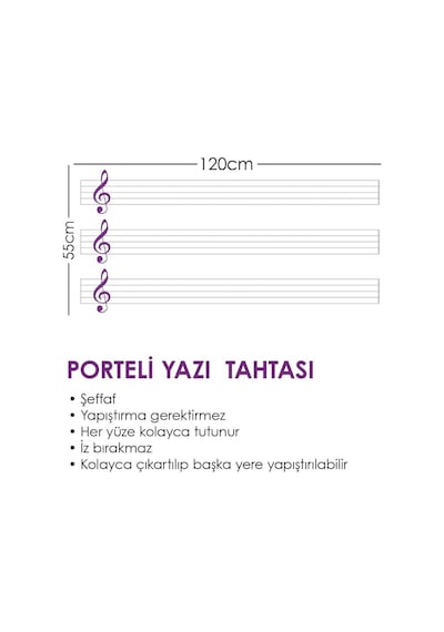 Nota Yazı Tahtası Sol Anahtarlı Ve Nota Çizgili Porteli