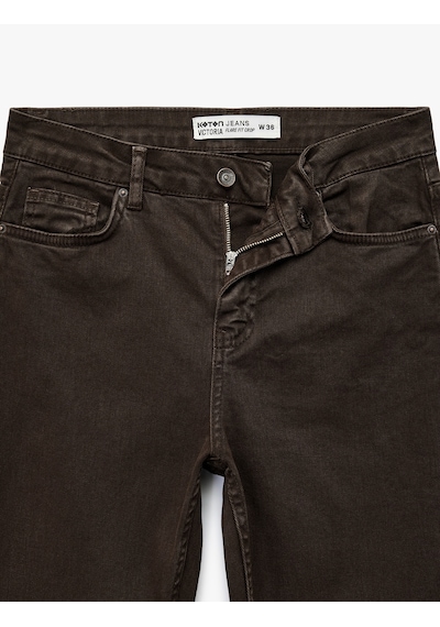 Koton Pamuklu Dar Kalıp Düğmeli Cepli İspanyol Paça Crop Jean Pantolon - Kick Flare Jeans Koyu Kahverengi 7wal40004mw Koyu Kahve Koton Pamuklu Dar Kalıp Düğmeli Cepli İspanyol Paça Crop Jean Pantolon - Kick Flare Jeans Koyu Kahverengi 7wal40004mw Koyu Kahve