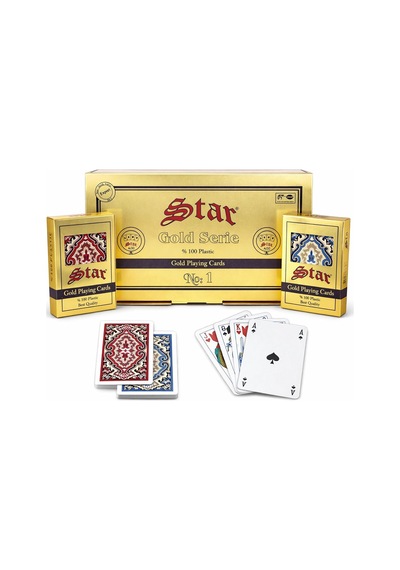 Star Gold Serie%100 Plastik Oyun Kartı Yıpranmaya Dayanıklı, Suya Dayanıklı, Profesyonel Kali