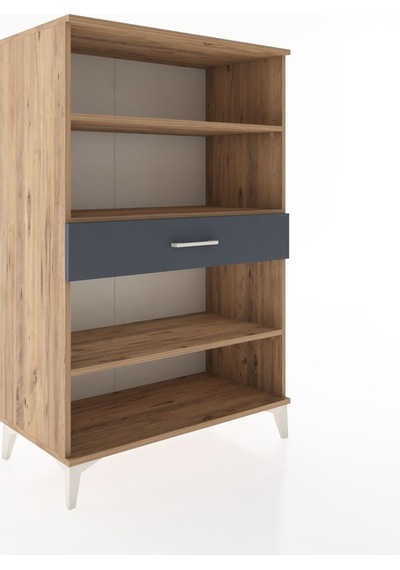 Hyperion Dolap 3 Raflı Tek Çekmeceli 88x44x134 Çam-antrasit Çam