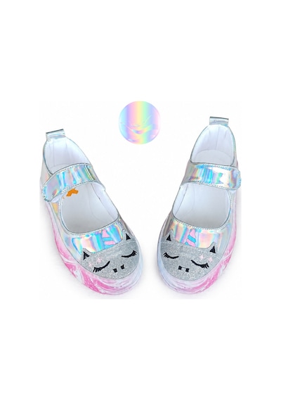 Unicorn Dream Hologram Kız Çocuk Babet Sneakers Gri