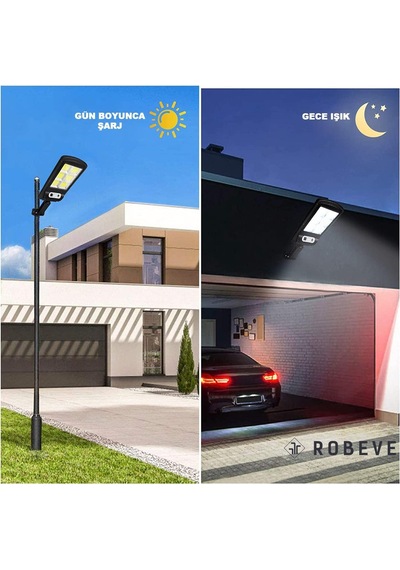 Solar Güneş Enerjili Bahçe Led Aydınlatma 120 Led Aydınlatma Uzaktan Kumandalı Hareket Sensörlü Gece Sensörlü