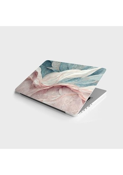 Laptop Sticker Bilgisayar Notebook Pc Kaplama Etiketi Pastel Pembe Ebru 124-Pembe