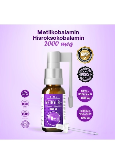 B-Max B12 Complex 2000 MCG Sprey 20 ML