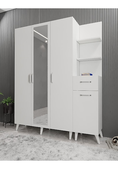 Açelya Portmanto Vestiyer Ayakkabılık M3- 160cm - Montaj Dahil