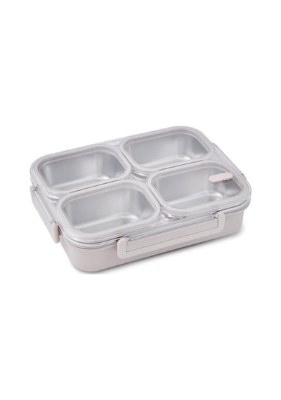 Digithome Bento Taşınabilir 4 Bölmeli Paslanmaz Çelik Yemek Kabı Termosu Lunch Box - Bej