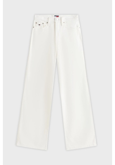 Tommy Jeans Pamuklu Wide Leg Fit Yüksek Bel Jeans Kot Pantolon Dw0dw22648 1d0-15665 Beyaz