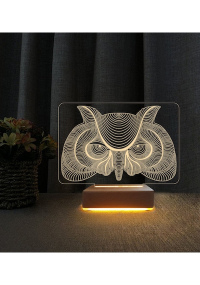 3d Baykuş Tasarımlı 3d Led Masa Lambası Doğum Günü Hediyesi Lamba