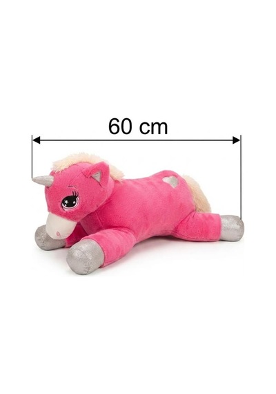 Boynuzlu Fuşya At 60 Cm Sevimli Konforlu: Peluş Uyku Yastığı Ve Sarılma Arkadaşı Dekoratif Oyuncak