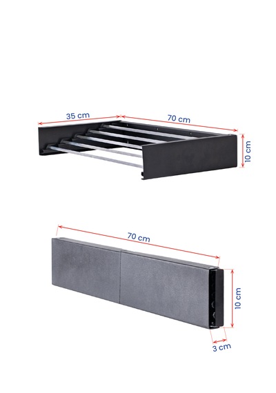 Sehpol Katlanır Çamaşır Kurutma Askılığı 70x35x10 Cm - Antrasit