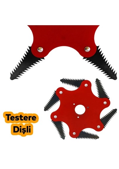 One Tools Benzinli Tırpann Metal Çim Çayır Biçme Kesme Aparatı 6 Kollu Testere Dişli Bıçkı Ahtapot
