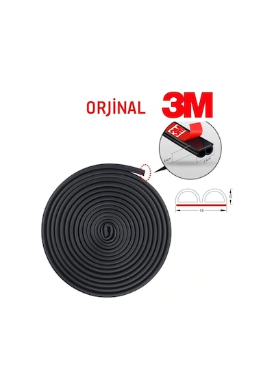 Contacall 3m Oto Kapı Kaput Bagaj Ses Toz Yalıtım Fitili 5 Metre Uzunluk
