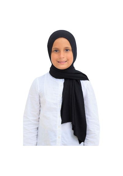 Modish Group Kız Çocuk Şal Başörtüsü Yumuşak Esnek Tesettür Şalı Siyah