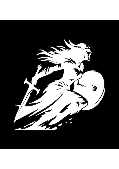Viking Savaşcı Sticker - Araba Oto Motosiklet Karavan Cam Laptop Sticker - 00354 30x30 Cm