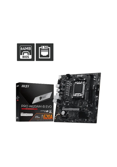 Msı Pro A620am-b Evo Ddr5 Hdmı Pcıe 4.0 Am5 Matx-220693