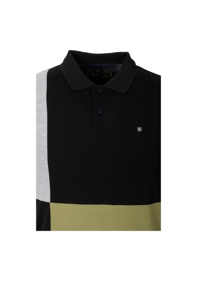 Erkek Polo Yaka Tişört Siyah Slim Fit Ribanalı Kol Garnili T-shirt Ncs Jeans 1165-siyah Siyah