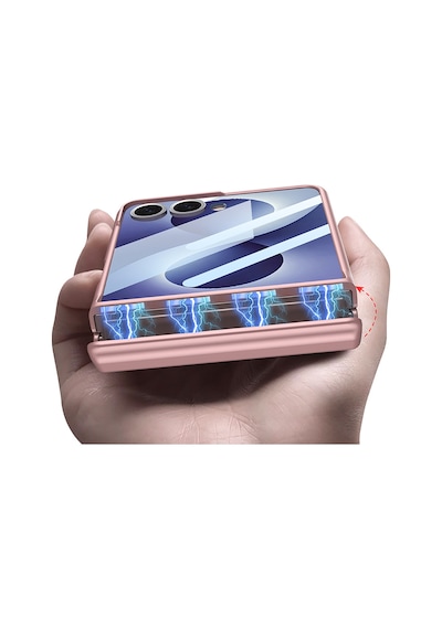 Galaxy Uyumlu Z Flip 8 Kılıf Pazarplus M-magnet Kılıf Gümüş