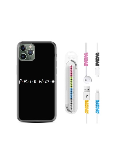 Apple Uyumlu iPhone 11 Pro Max Kılıf Kablo Koruyuculu Friends 1410