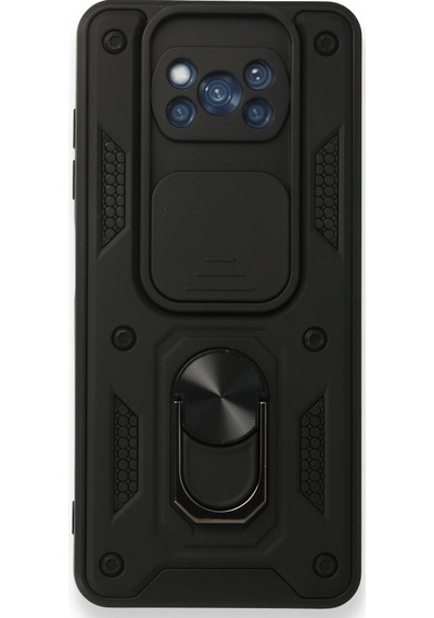 Smcase Xiaomi Poco X3 NFC Kılıf Kamera Korumalı Yüzüklü Tank Pa