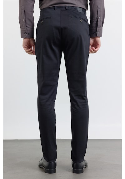 İmza Siyah Yan Cep Düz Paça Armürlü Slim Fit Pamuklu Chino Pantolon 1003260165