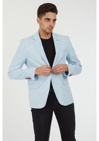 Sposo 5110 Dar Kalıp Yarım Astarlı Buz Mavi Erkek Blazer Ceket Mavi