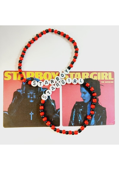 Crystal Atelier Starboy & Stargirl Siyah-kırmızı Boncuklu Çift Sevgili Bileklik Kırmızı - Siyah