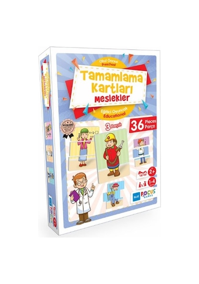 Blue Focus Tamamlama Kartları Meslekler - Eğitici Oyunlar 36 Parça
