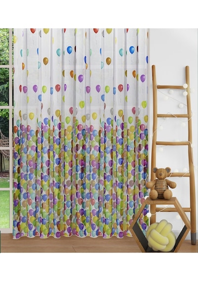 Caserta Home Zepplin Renkli Balon Çocuk Odası Tül Perde