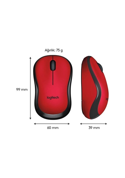 Logitech M220 Kablosuz Silent Mouse Kırmızı