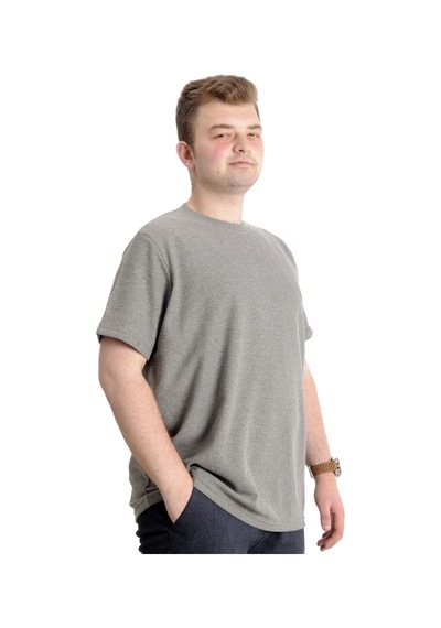 Mode Xl Büyük Beden Erkek T-Shirt Bisiklet Yaka Waffle 20033 Haki 001