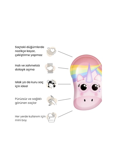 Tangle Teezer Original Mini Pembe Unicorn Çocuk Saç Fırçası