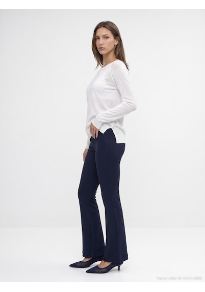 Dilvin 73037 Fermuar Detaylı Flare Pantalon-k.lacivert
